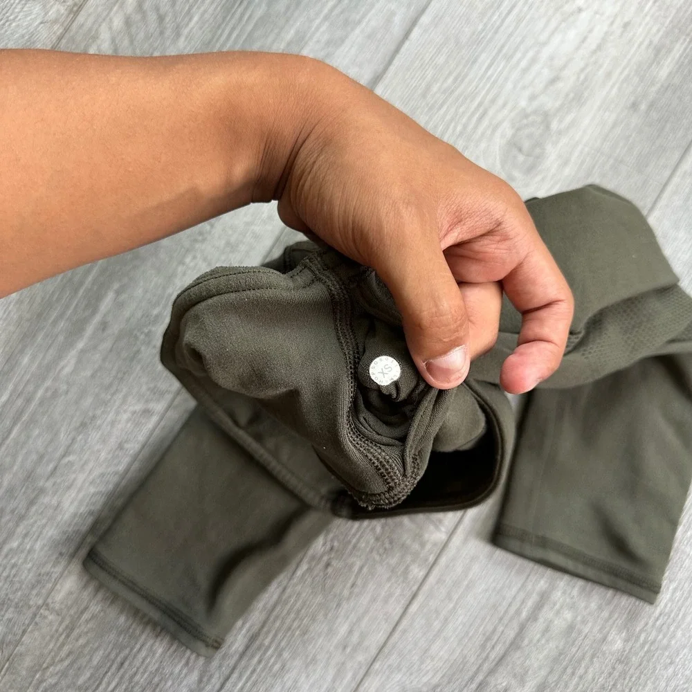 Lululemon Olive Green Mesh Capri Leggings XS womens 14